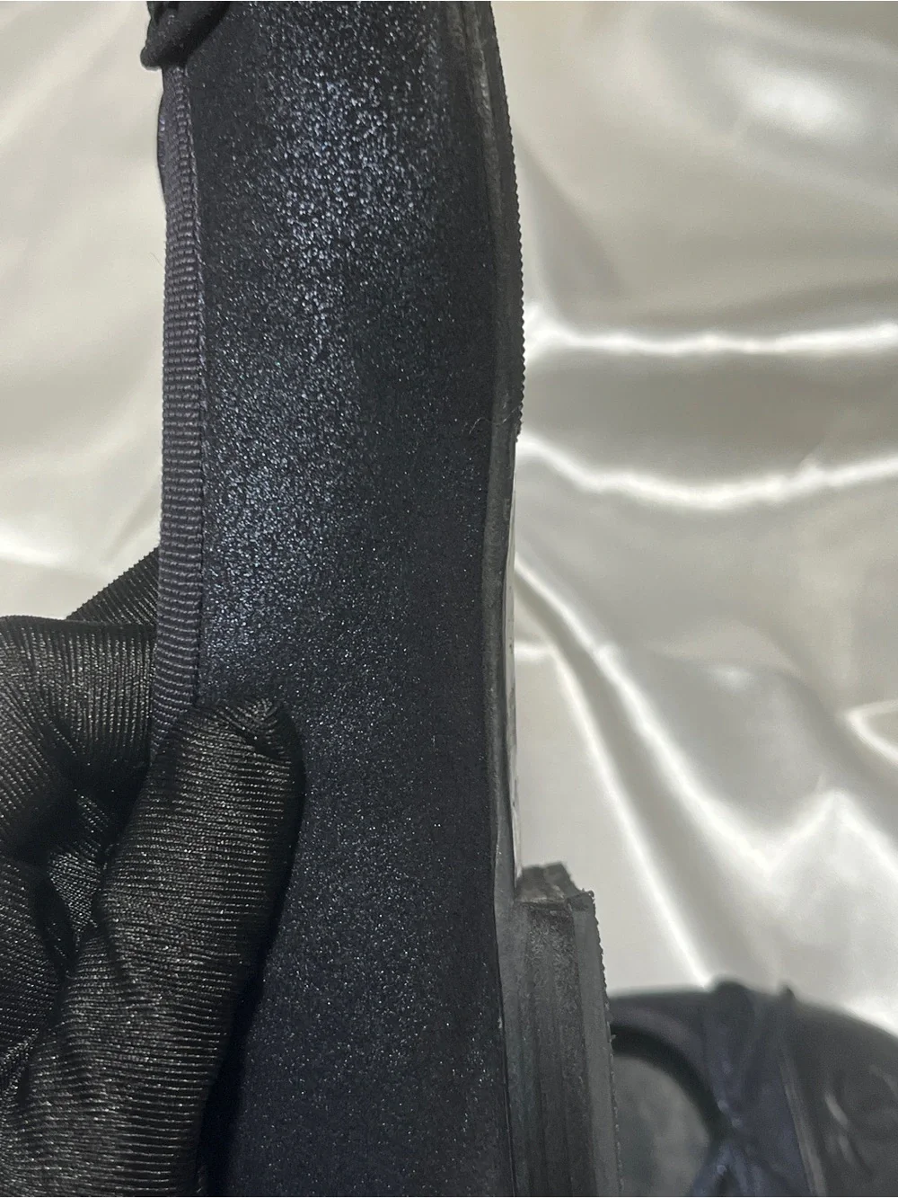 CHANEL Black Cap-Toe navy suede Ballet Flats with CC Logo